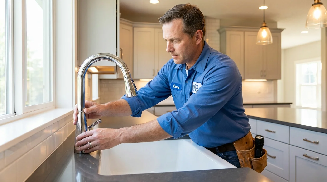Kitchen faucet installation by Johns Plumbing LLC in Tupelo