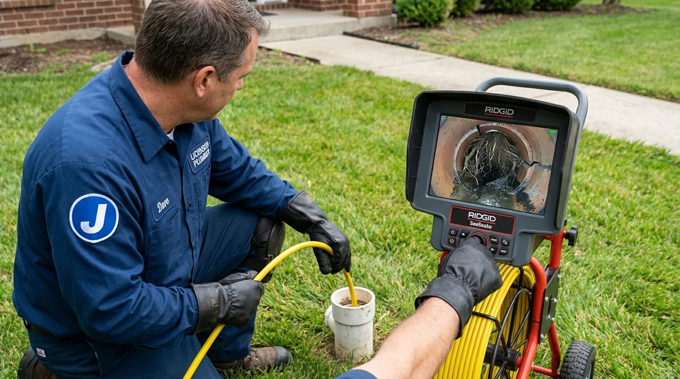 Sewer camera inspection being performed by Johns Plumbing LLC in Tupelo